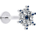 16G 5/16 Clear Blue Gem Festive Snowflake Labret Monroe Tragus