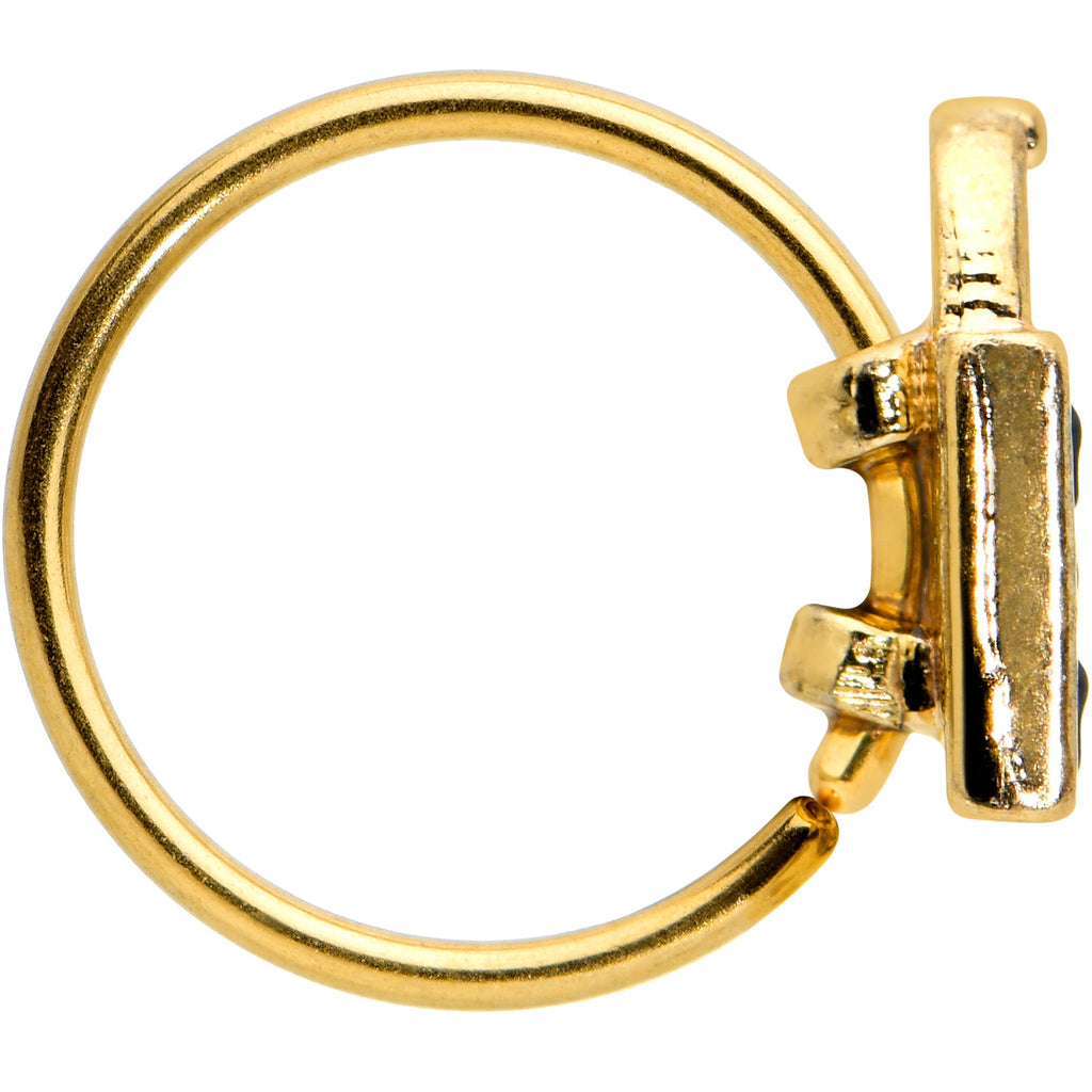 20G 5/16 Gold Tone Trick or Treat Bag Halloween Nose Hoop