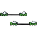 14G 9/16 Black Boo Smile Ghost Halloween Barbell Nipple Ring Set