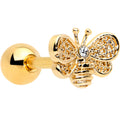 16G 1/4 Clear Gem Gold Tone Beauty Bee Cartilage Tragus Earring