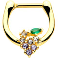 16G 5/16 Clear CZ Gem Gold Tone Bunch Grapes Cartilage Clicker