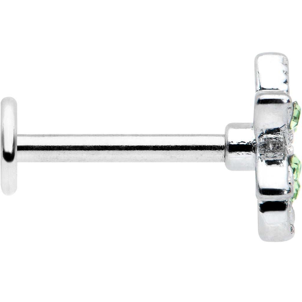 16G 5/16 Green Gem Textured Pot Leaf Labret Monroe Tragus