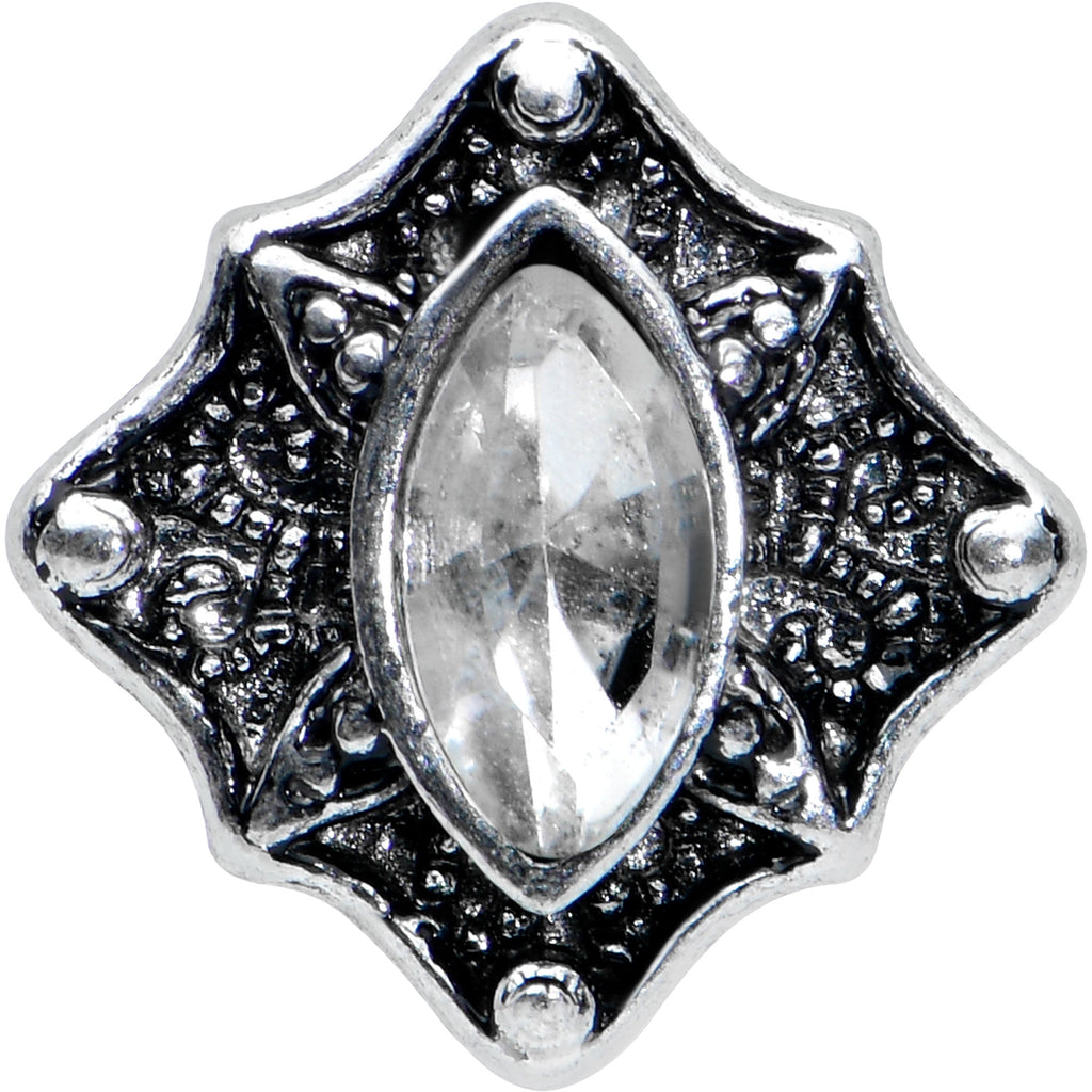 16G 1/4 Clear Gem Rhombus Retro Cartilage Tragus Earring