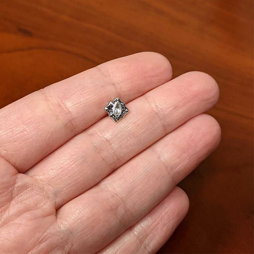 16G 1/4 Clear Gem Rhombus Retro Cartilage Tragus Earring