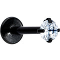 16G 5/16 Clear Gem Black Round End Internally Threaded Labret Tragus