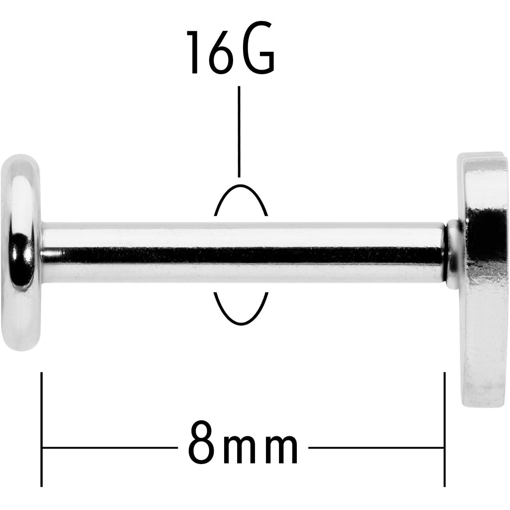 16G 5/16 Simple Heart Internally Threaded Labret Monroe Tragus