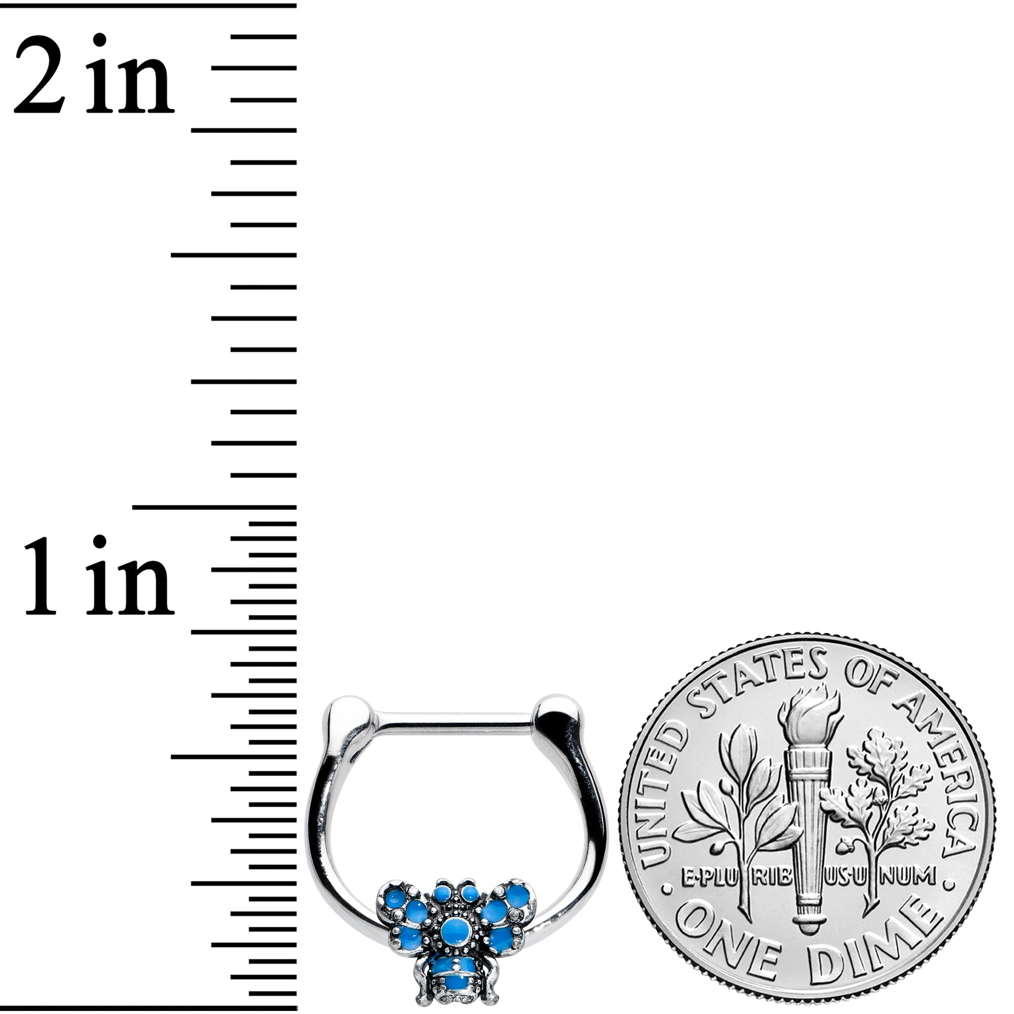16G 5/16 Textured Blue Butterfly Cartilage Clicker