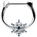 16G 5/16 Blue Gem Festive Snowflake Christmas Cartilage Clicker