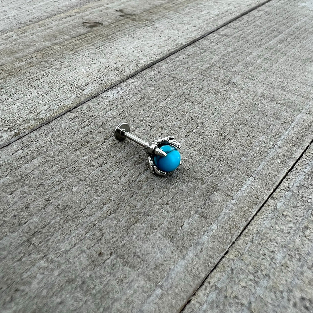 16G 5/16 Blue Turquoise Claw Hand Labret Monroe Tragus