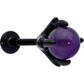 16G 5/16 Purple Amethyst Black Claw Hand Labret Monroe Tragus