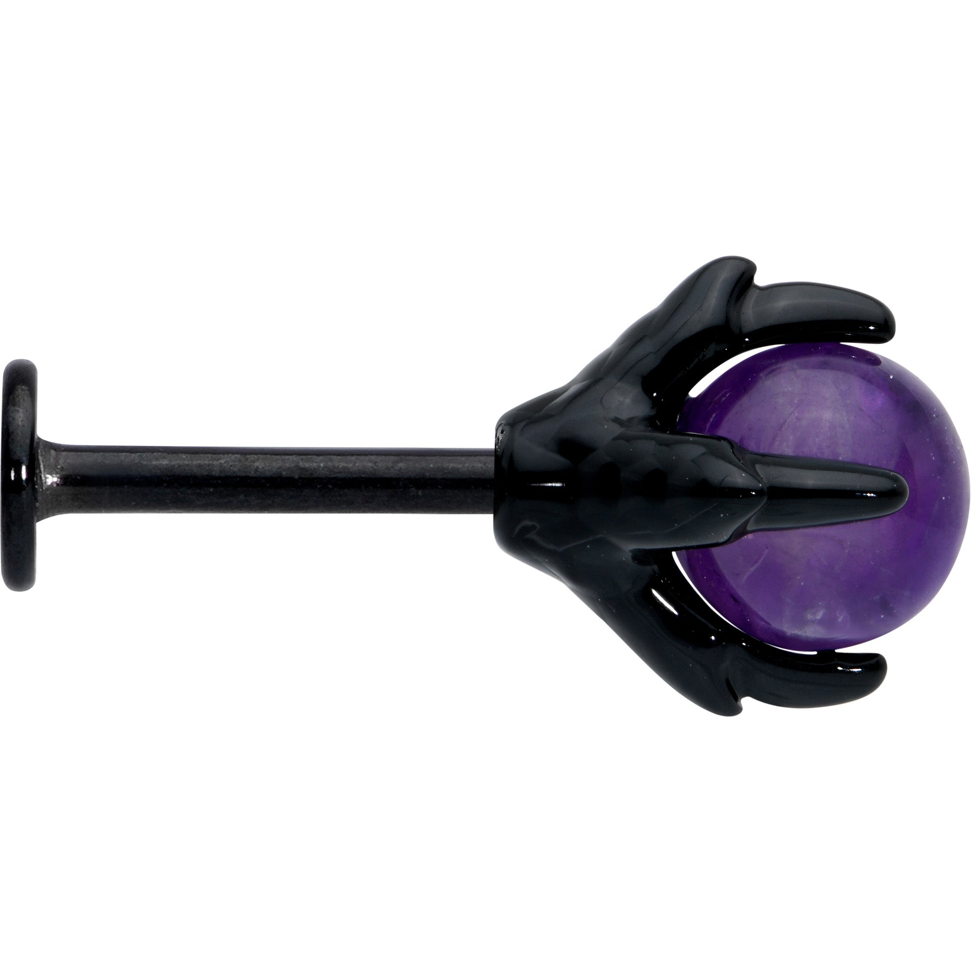16G 5/16 Purple Amethyst Black Claw Hand Labret Monroe Tragus