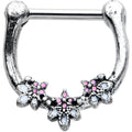 16G 5/16 Pink White Abstract Leaf Flower Cartilage Clicker