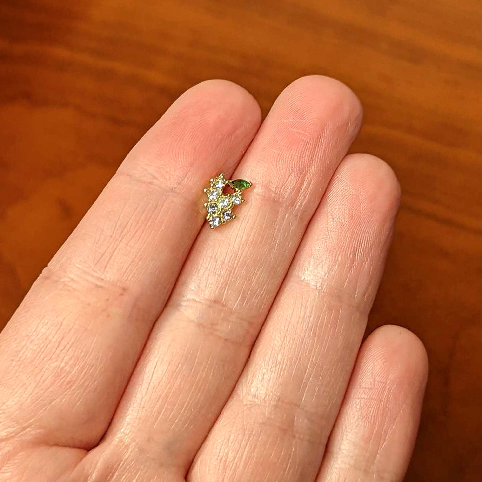 16G 5/16 Clear CZ Gem Gold Tone Bunch Grapes Labret Monroe Tragus