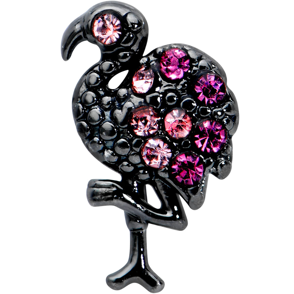 16G 5/16 Pink Gem Black Fashion Flamingo Labret Monroe Tragus
