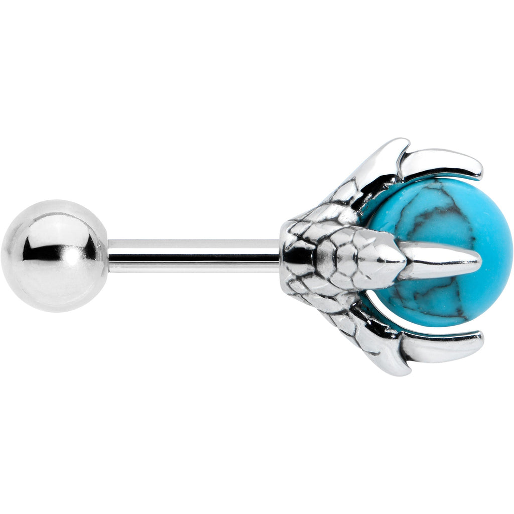 16G 1/4 Blue Turquoise Claw Hand Cartilage Tragus Earring