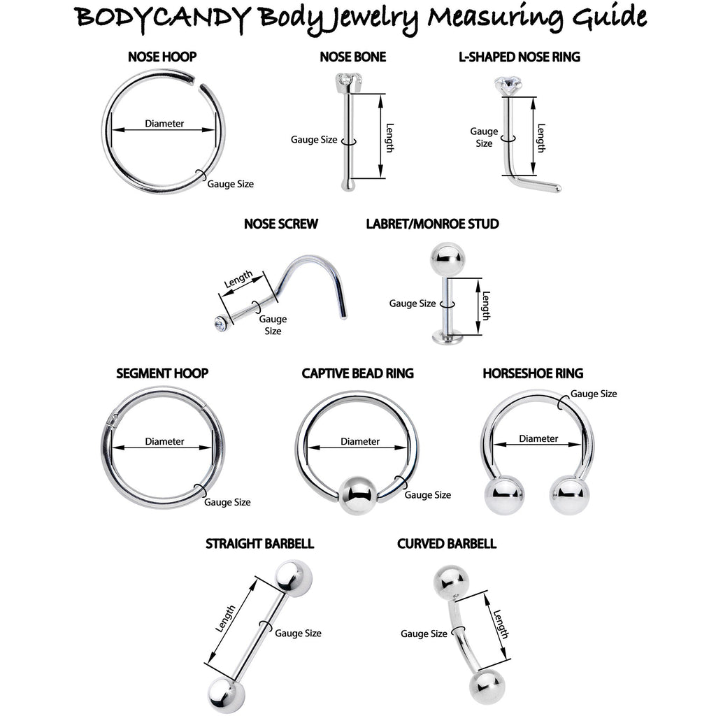 20G 5/16 Red Clear Gem Black Skull Halloween Nose Hoop