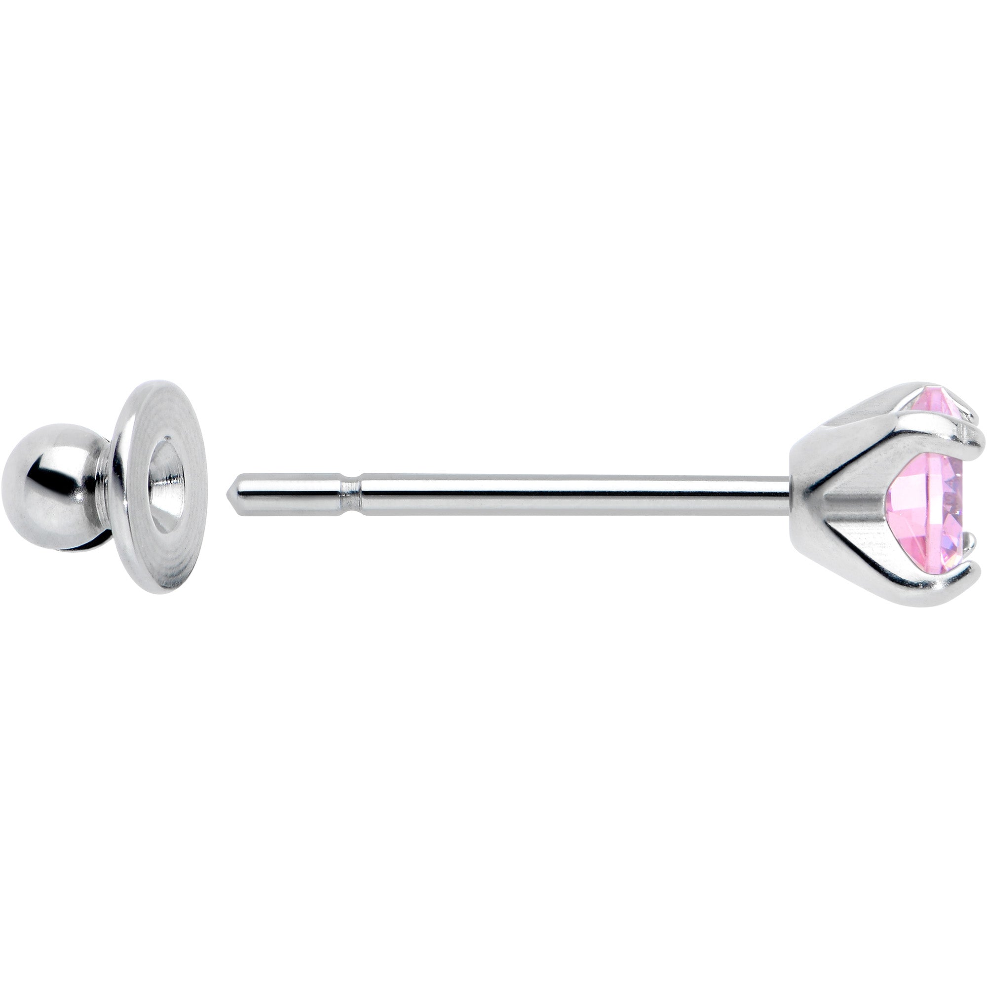 4mm Pink CZ Gem Implant Grade Titanium Stud Earrings