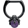 16G 5/16 Purple Amethyst Stone Black Claw Hand Cartilage Clicker