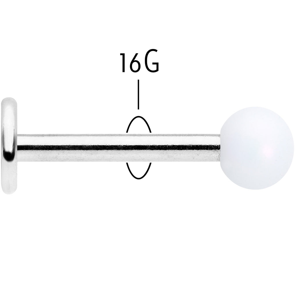 16G 5/16 Matte White Aurora Labret Monroe Tragus