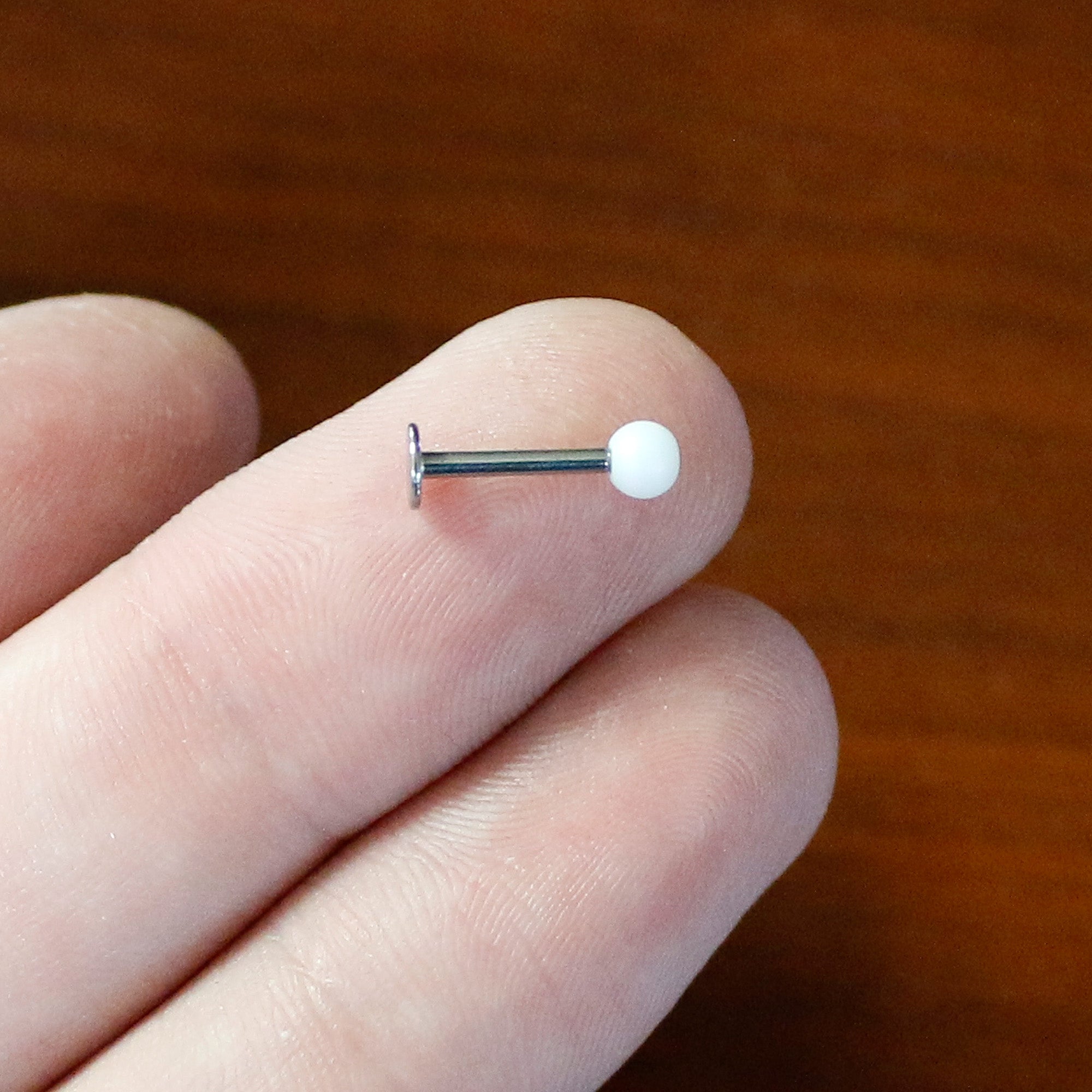16G 5/16 Matte White Aurora Labret Monroe Tragus