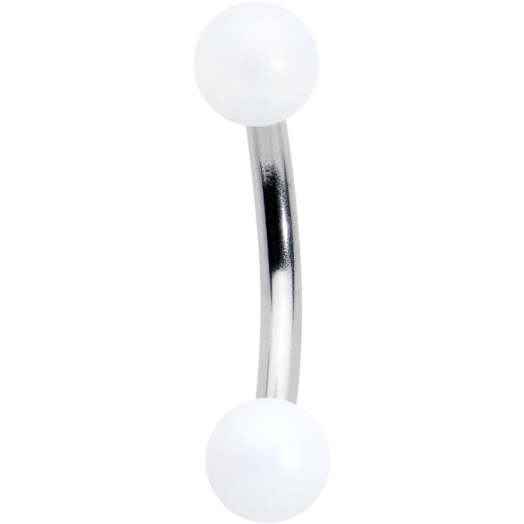 16G 5/16 Matte White Aurora Curved Eyebrow Ring