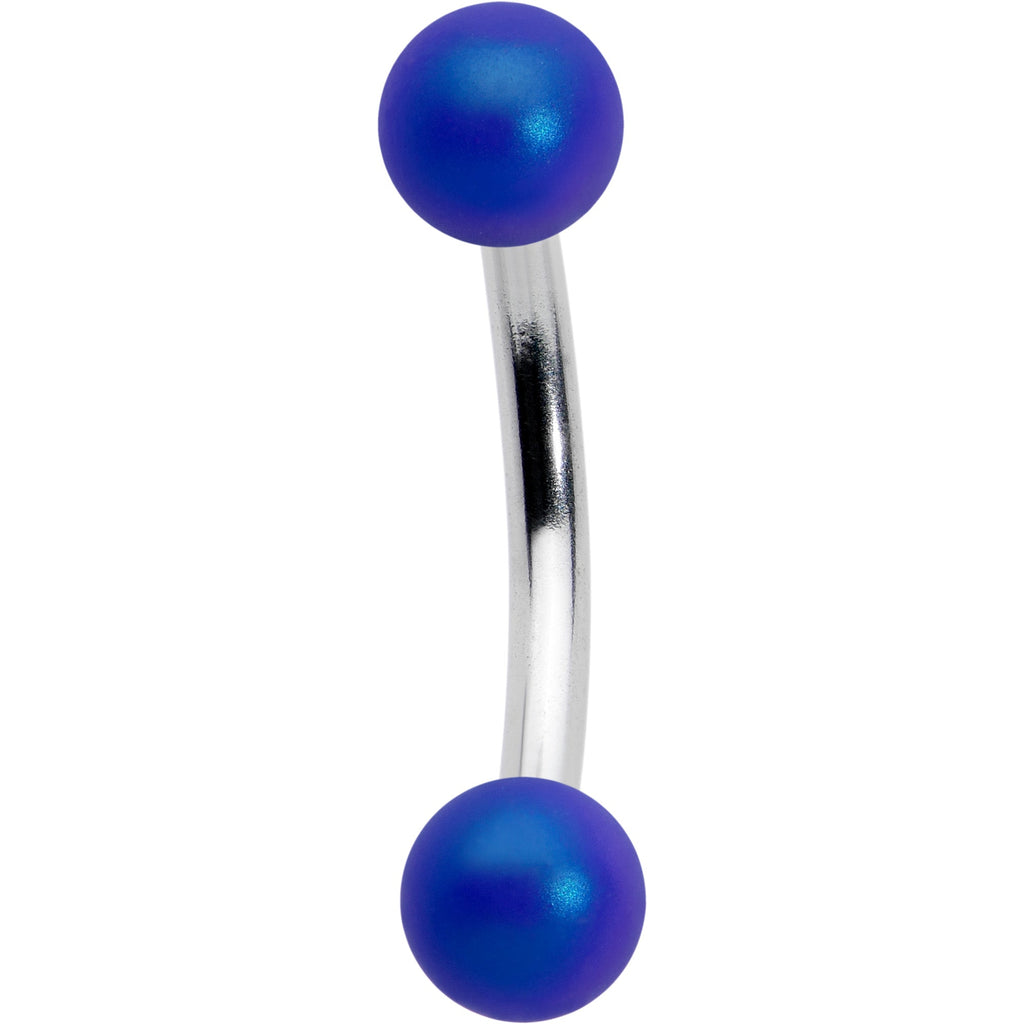 16G 5/16 Matte Blue Aurora Curved Eyebrow Ring