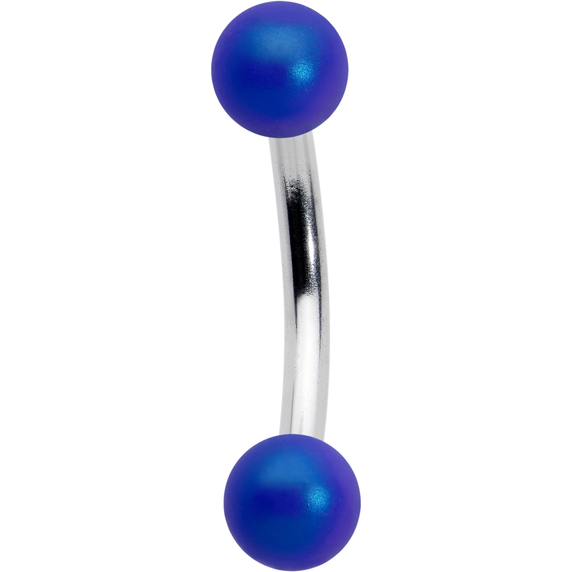 16G 5/16 Matte Blue Aurora Curved Eyebrow Ring