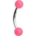 16G 5/16 Matte Pink Aurora Curved Eyebrow Ring
