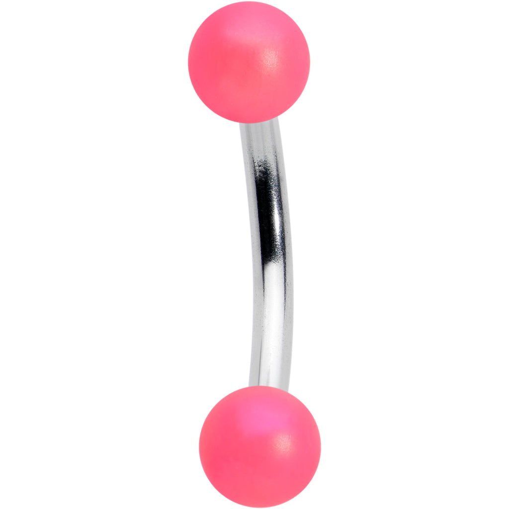 16G 5/16 Matte Pink Aurora Curved Eyebrow Ring