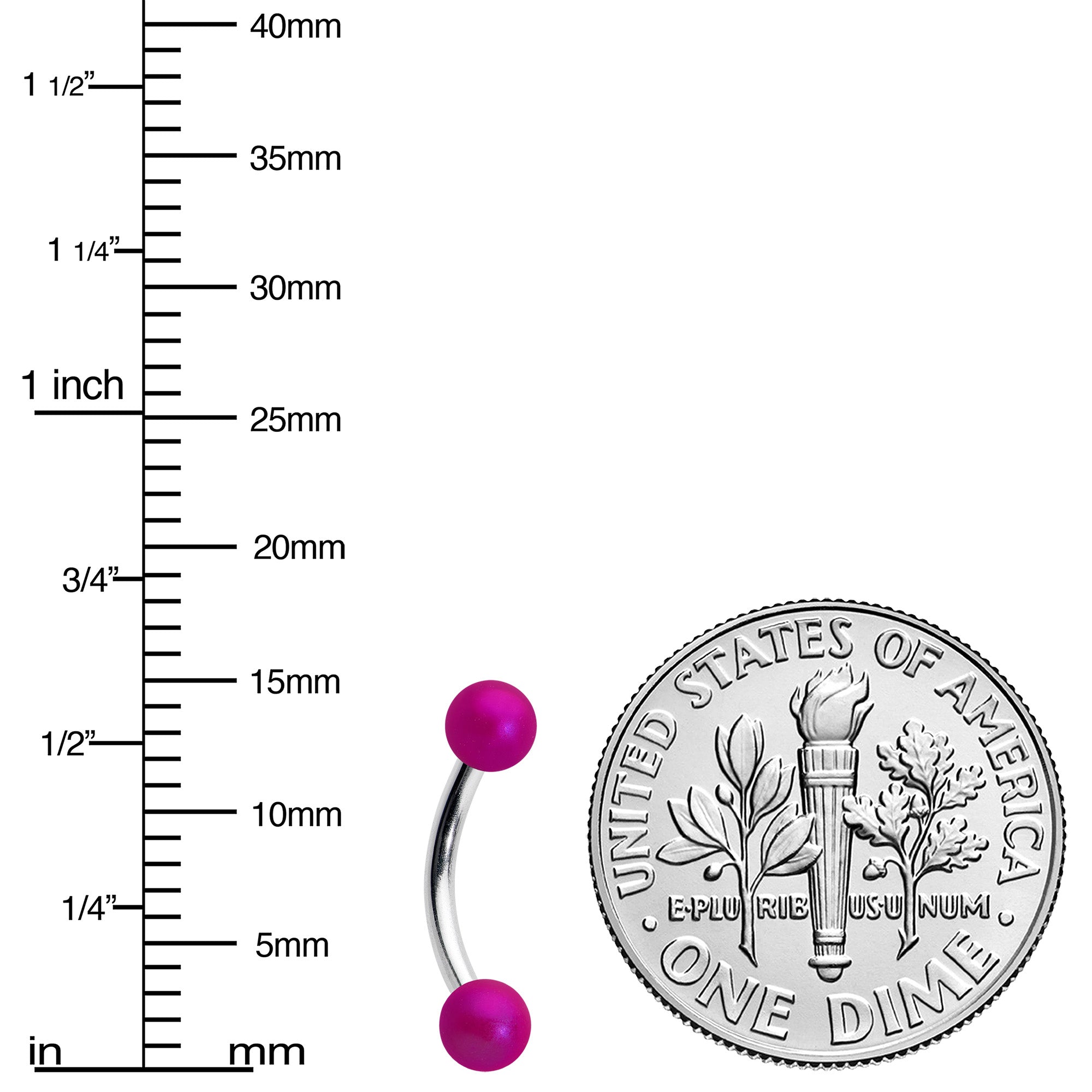 16G 5/16 Matte Purple Aurora Curved Eyebrow Ring