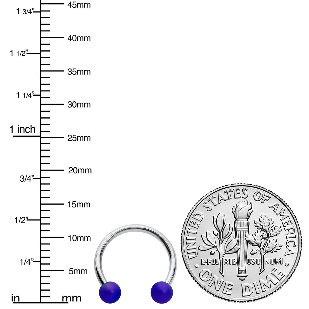 16G 3/8 Matte Blue Aurora Horseshoe Circular Barbell