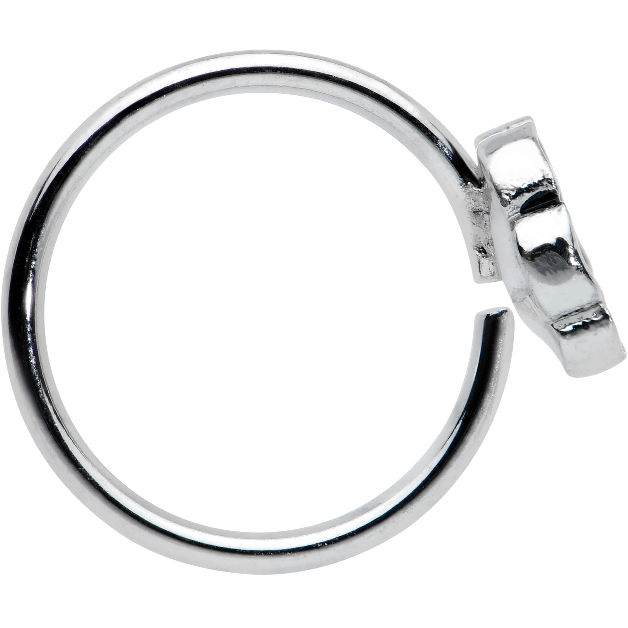 20G 5/16 Dainty Black Flower Seamless Nose Hoop