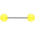 Bright Sunny Yellow Ends Barbell Tongue Ring