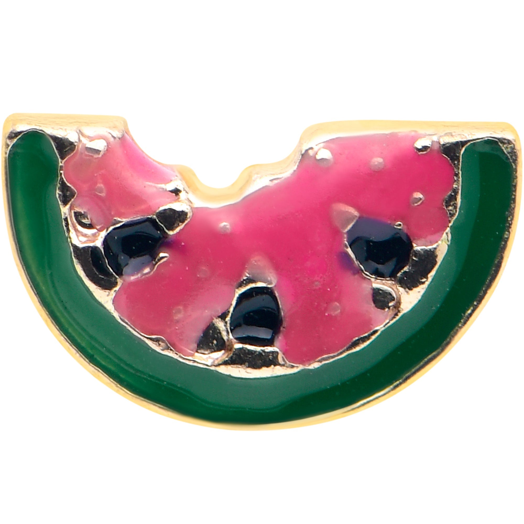 16G 5/16 Gold Tone Watermelon Bite Labret Monroe Tragus