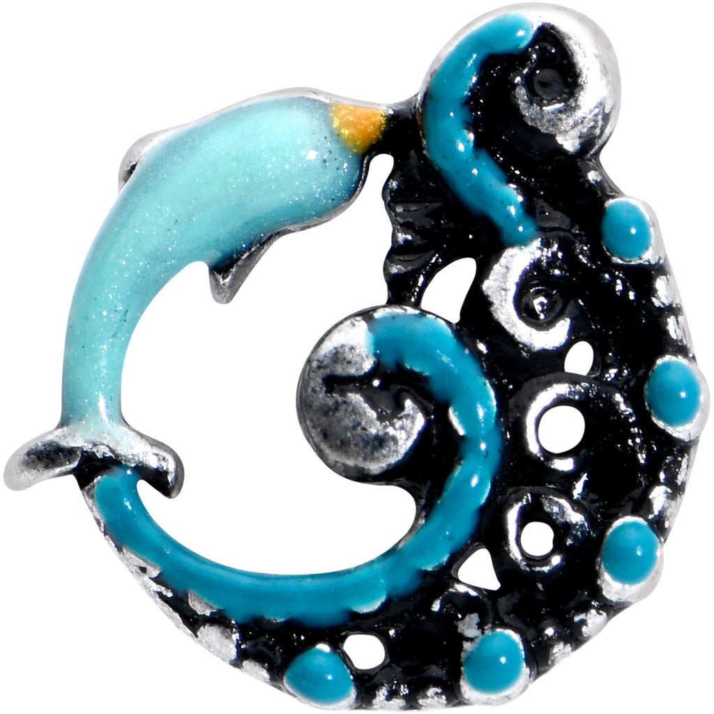 16G 5/16 Leaping Blue Dolphin Labret Monroe Tragus
