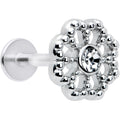 16G 5/16 Clear Gem Baroque Fabulous Flower Labret Monroe Tragus