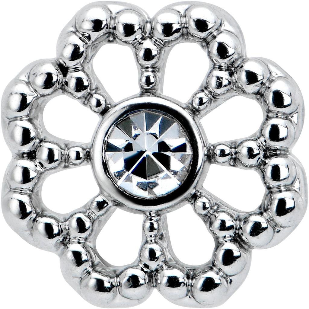 16G 5/16 Clear Gem Baroque Fabulous Flower Labret Monroe Tragus