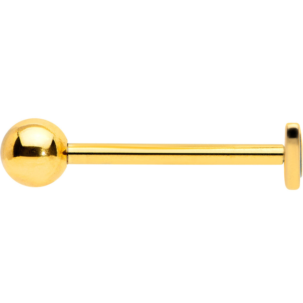 Gold Tone Watermelon Bite Barbell Tongue Ring