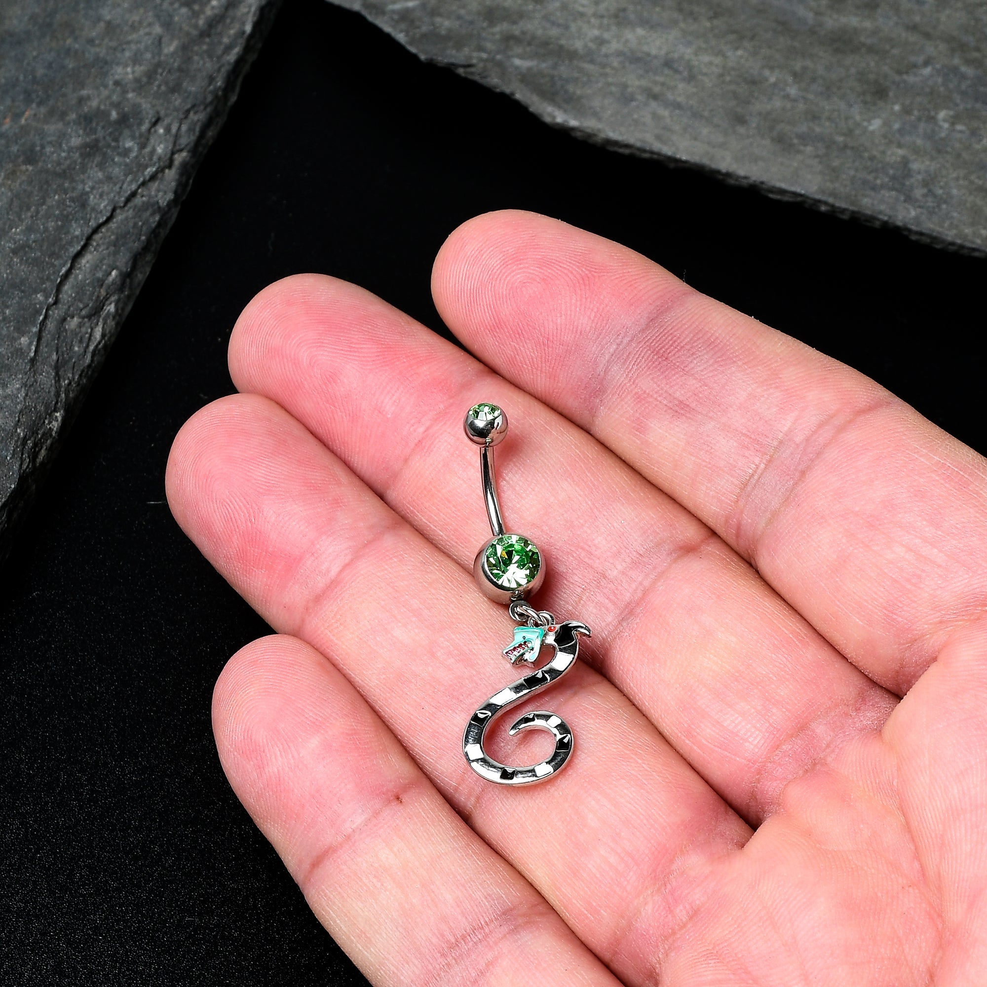 Green Gem Officially Licensed Beetlejuice SandWorm Dangle Belly Ring