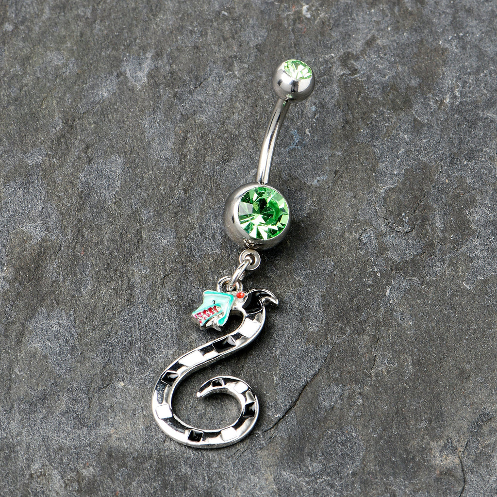 Green Gem Officially Licensed Beetlejuice SandWorm Dangle Belly Ring