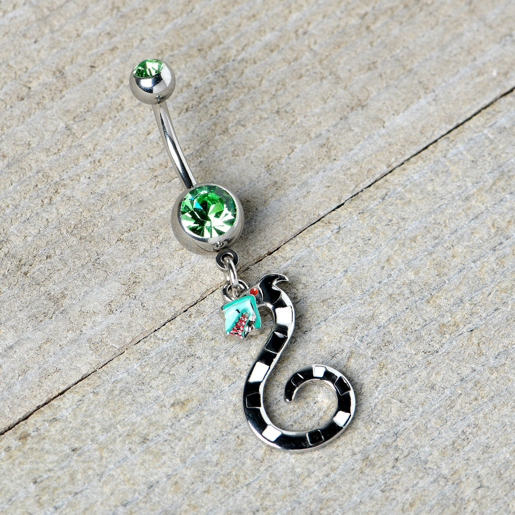 Green Gem Officially Licensed Beetlejuice SandWorm Dangle Belly Ring
