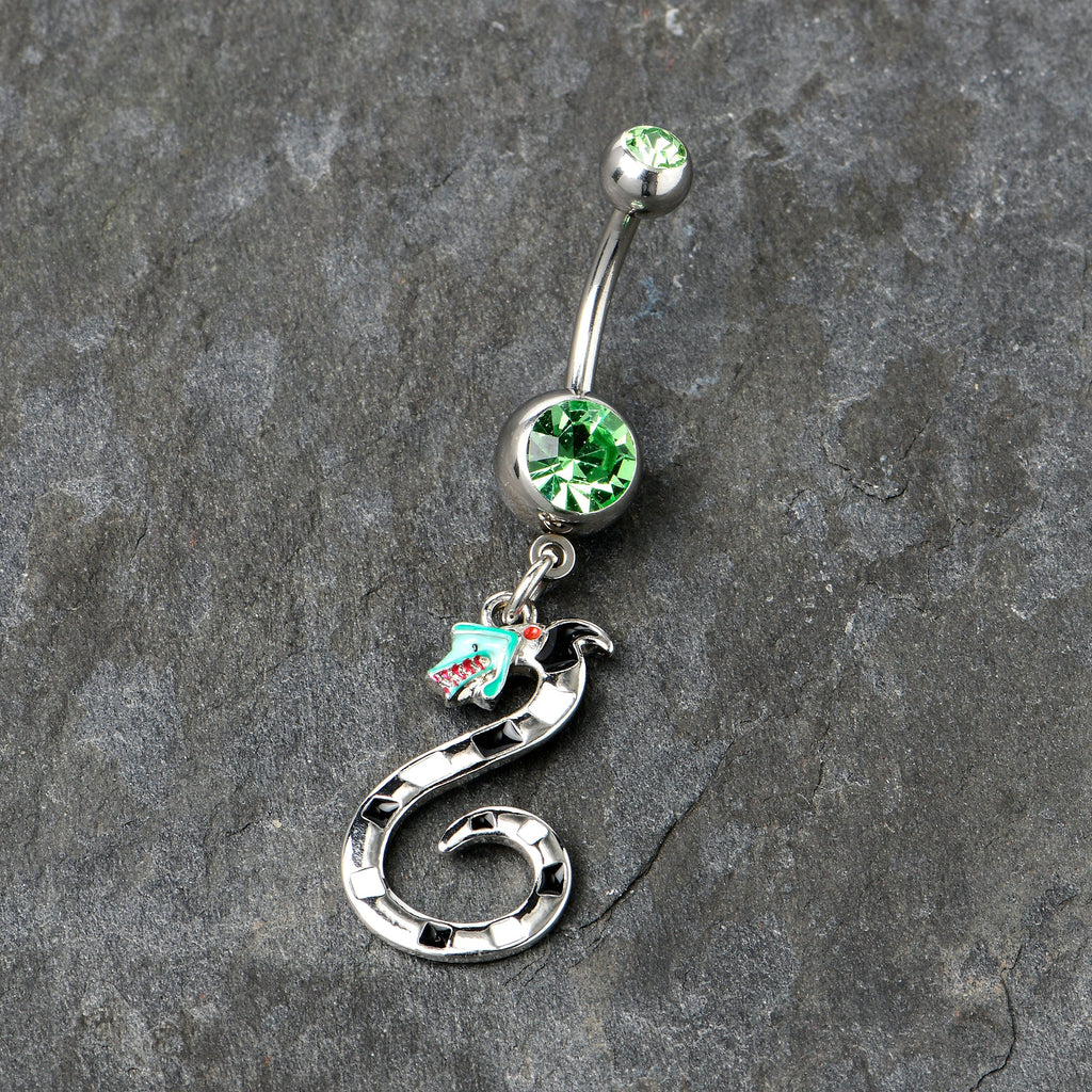 Green Gem Officially Licensed Beetlejuice SandWorm Dangle Belly Ring