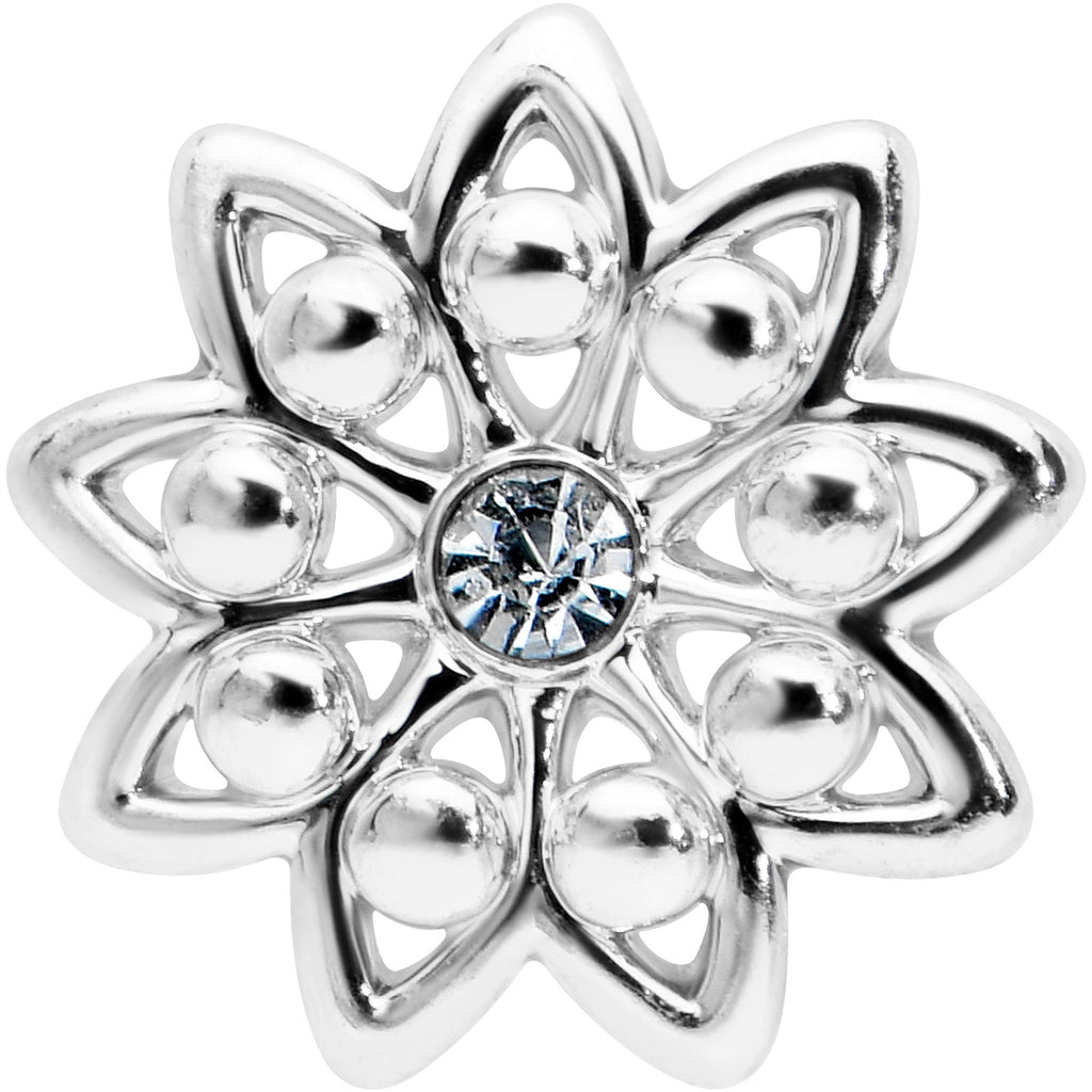 16G 5/16 Clear Gem Starry Flower Labret Monroe Tragus