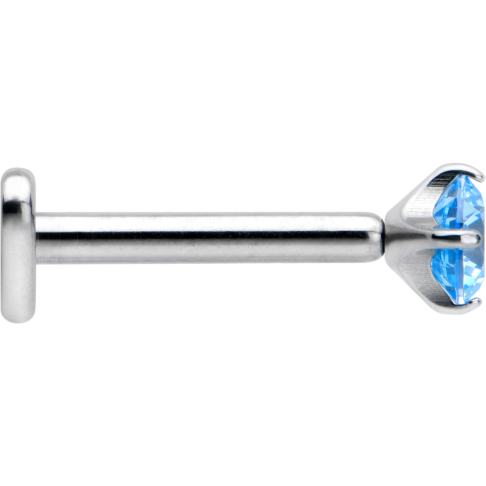 16G 5/16 Blue CZ ASTM F-136 Implant Grade Titanium Threadless Heart End Labret