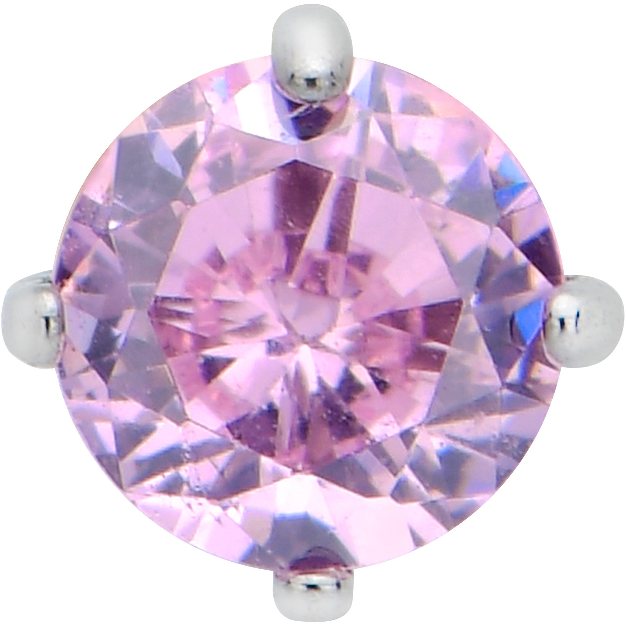 16G 5/16 Pink CZ ASTM F-136 Implant Grade Titanium Threadless Heart End Labret