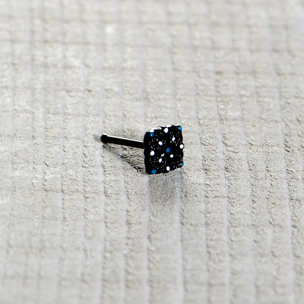20G 1/4 Black Lacy Rhombus Nose Bone
