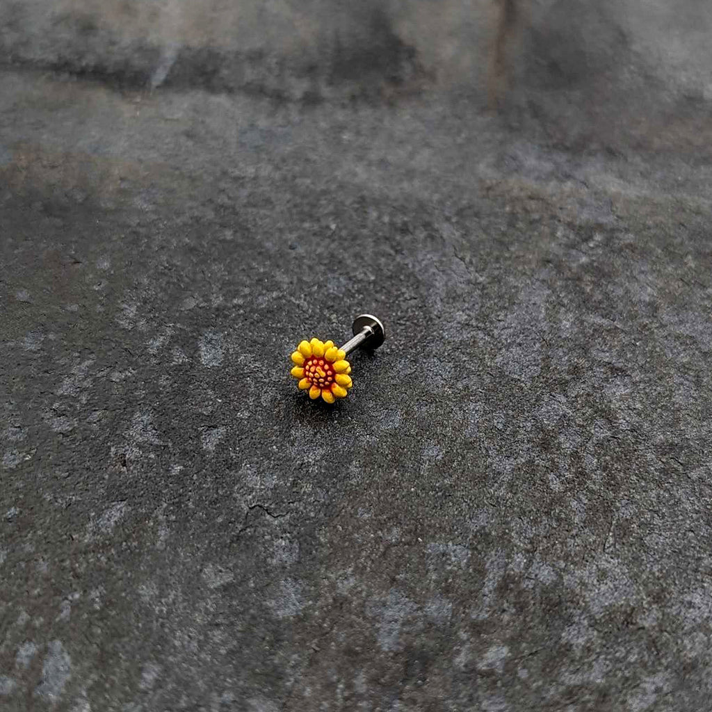 16G 5/16 Happy Sunflower Yellow Labret Monroe Tragus