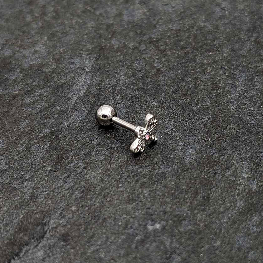 16G 1/4 Aurora Gem Ornate Dragonfly Cartilage Tragus Earring