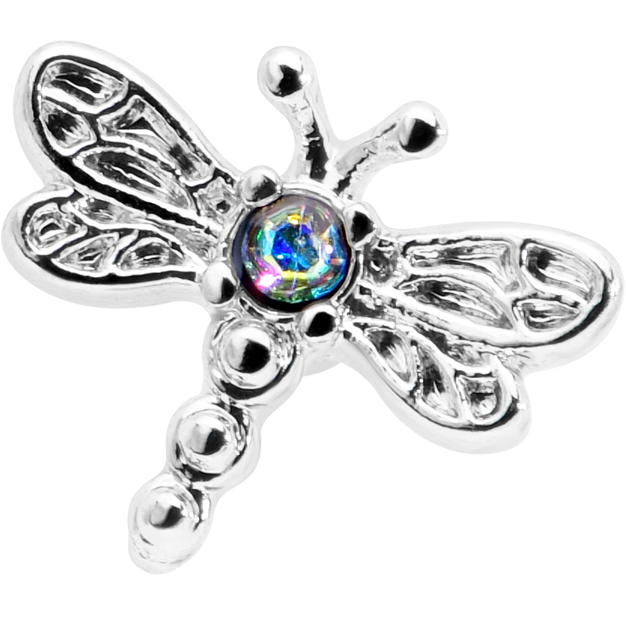 16G 5/16 Aurora Gem Ornate Dragonfly Labret Monroe Tragus