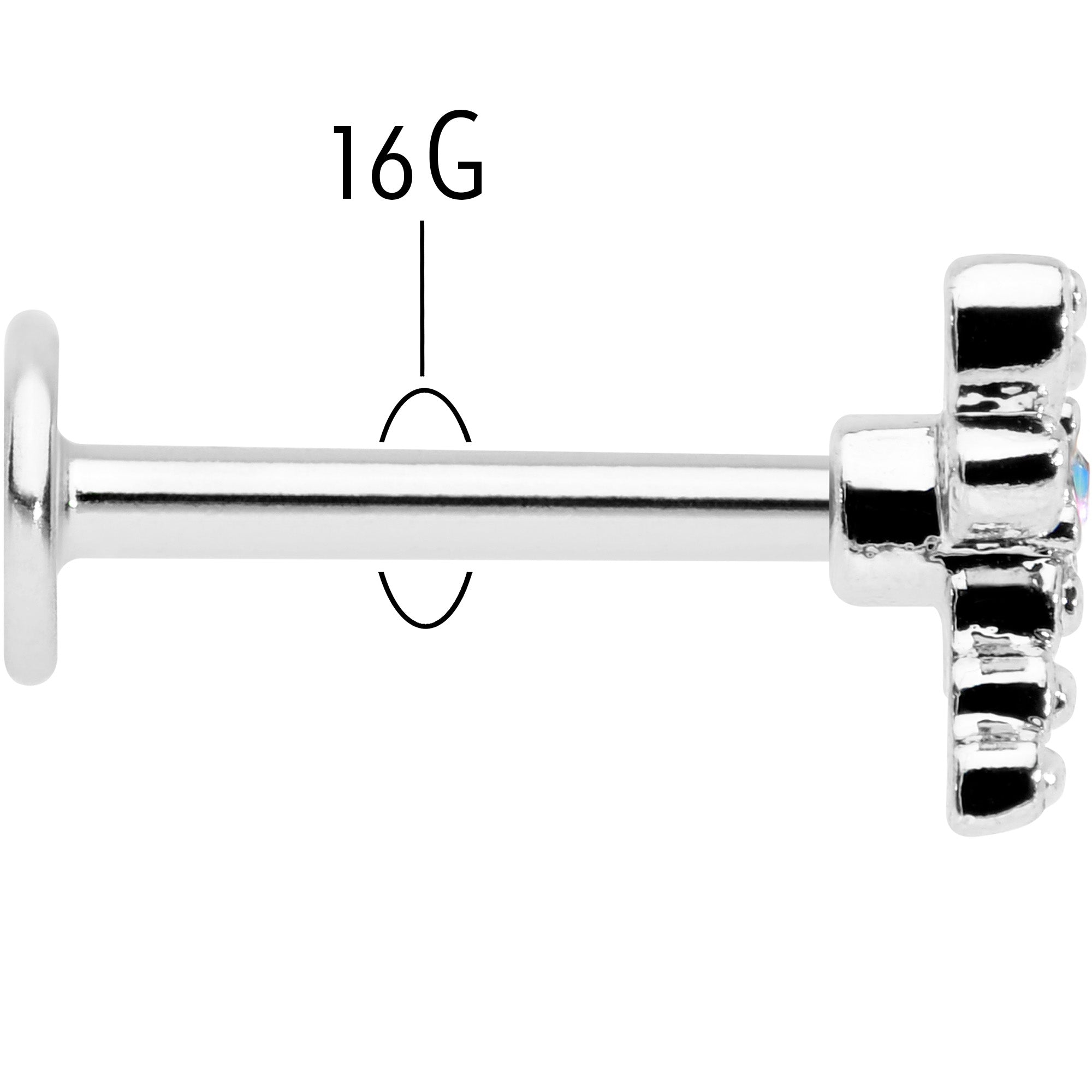 16G 5/16 Aurora Gem Ornate Dragonfly Labret Monroe Tragus